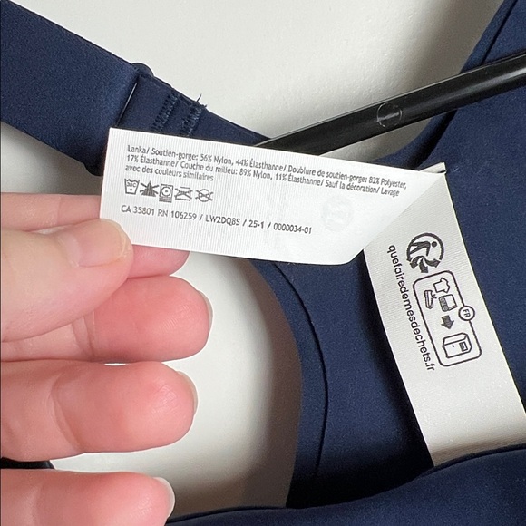 Lululemon Ultralu Square Neck Workout Bra Navy Size 2 B/C - Picture 6 of 6